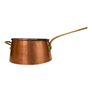 Vintage Copper Pot With Brass Handle
