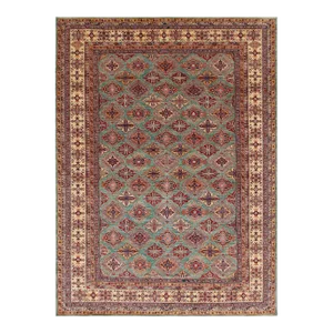 Hand Knotted Kazak Design Wool Rug. 10'06" X 14'01"