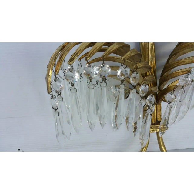 1960s Pair of Bronze Palm Leaf Sconces by Josef Hoffmann and Bakalowits For Sale - Image 5 of 8