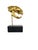A striking and unusual cat skull sculpture, hand-cast in aluminium with a polished golden finish and presented upon a...