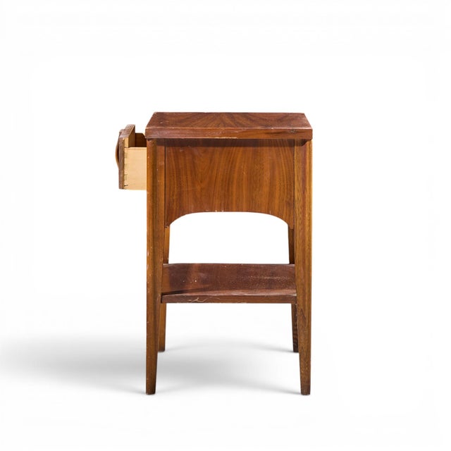Mid 20th Century Kent Coffey Perspecta Mid Century Walnut and Rosewood Nightstand For Sale - Image 5 of 7