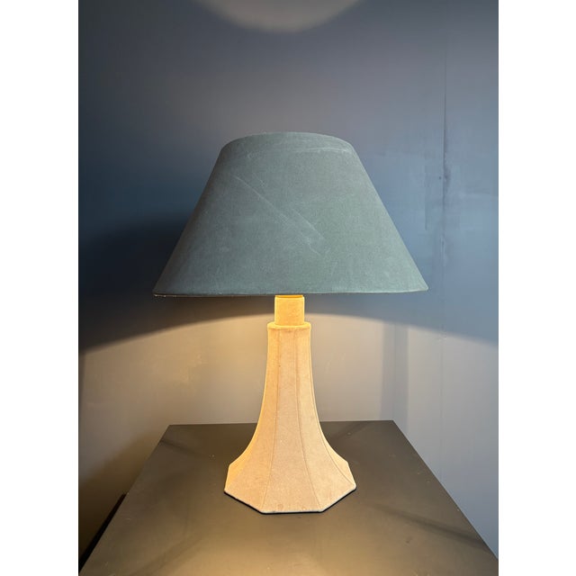 Mid-Century Suede Leather Mushroom Table Lamp, 1960s For Sale - Image 9 of 14
