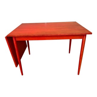 A Vintage Scandinavian Modern Red Stained Dining Table Circa 1970’s For Sale