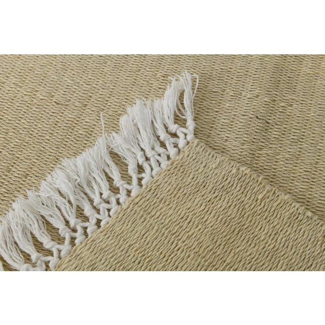 Beige Beige Striped Hemp Runner Rug For Sale - Image 8 of 14