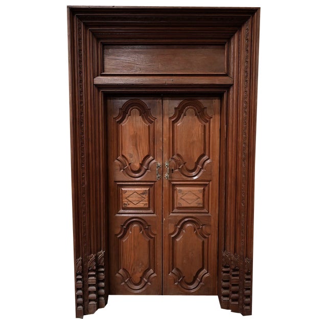 Louis XIV Style Indian Doors in Teak For Sale