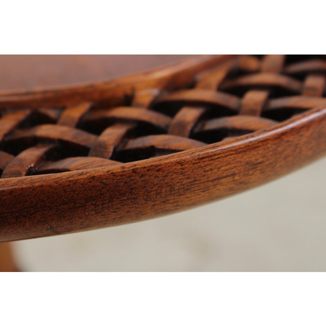 English Vintage Revolving Mahogany Pie Crust Tilt Top Table For Sale - Image 10 of 18