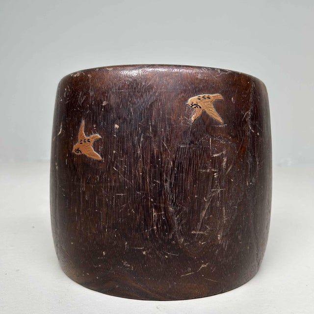 Antique Kiri Maki-E Hibachi in Bamboo, Japan, 1890s For Sale - Image 5 of 16