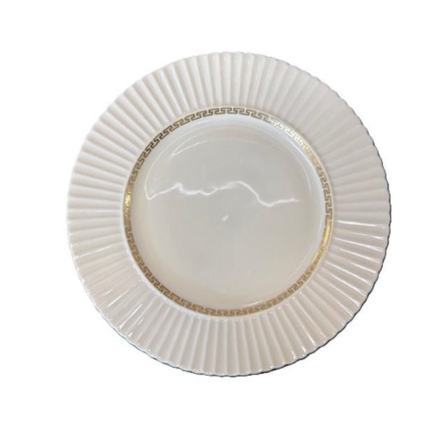 Lenox Crete-elegant fine China pattern featuring ivory porcelain, a delicate ribbed/fluted border, and a distinctive 24K...