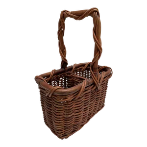 Rustic Natural Wood Woven Bottle Carrier