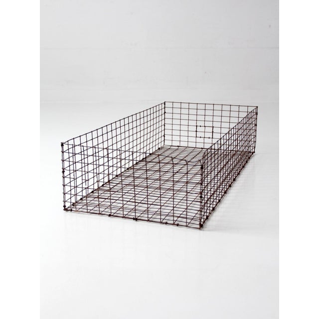 Vintage Industrial Metal Storage Basket For Sale - Image 14 of 15