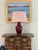 Tall Sang De Boeuf Oxblood Red Chinese Porcelain Lamp With Shade For Sale - Image 9 of 10