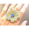 Bochic "Orient" Natural Opal & Blue Topaz Cocktail Ring Set 18K Gold&Silver For Sale - Image 16 of 18
