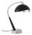 Luna Bella Boomerang Table Lamp, Black Oak/Satin Nickel Body, Matte Black/Silver Shade For Sale