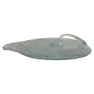 Scandinavian Modern Ice Glass Figural Serving Tray