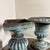 Metal Vintage Pair French Country Cast Iron Verdigris Green Garden Urns Planters For Sale - Image 7 of 8