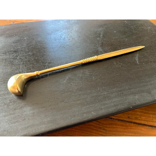 Mid-Century Modern 1970s Brass Tennis Letter Opener For Sale - Image 3 of 4