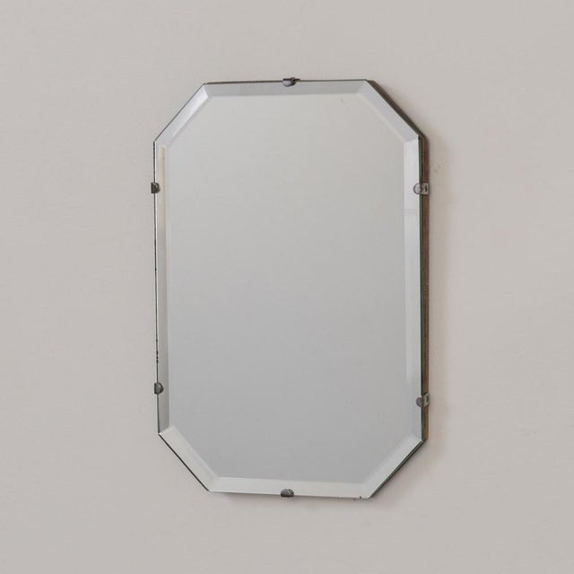 Art Deco 1930s Petite Art Deco Beveled Mirror For Sale - Image 3 of 11