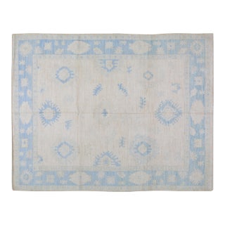Early 21st Century Turkish Oushak Hand Knotted Rug With Natural Color Organic Wool and Soft Texture,8'X10'2" For Sale