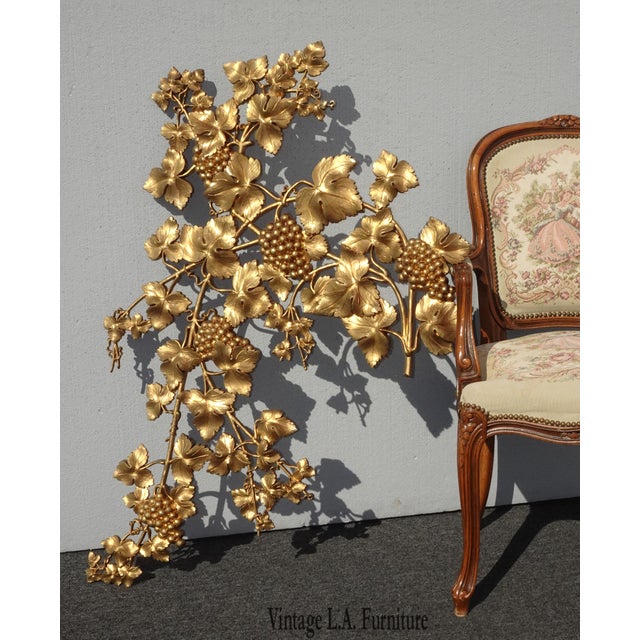 Vintage French Country Gold Syroco Wall Decor Plaque Picture With