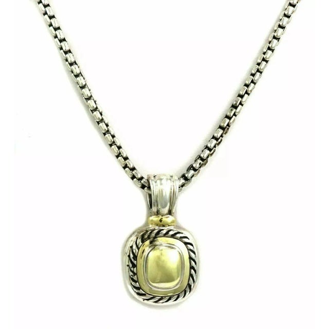 Brand: David Yurman Hallmark: D.Y 925 585 Material: sterling silver 14k yellow gold Measurement: chain: 20.5" long and...