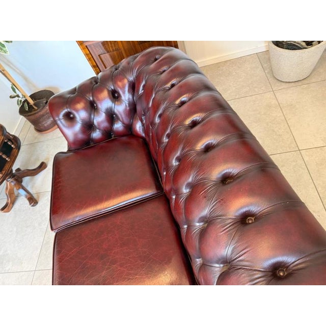 Chesterfield Four Seater Club Sofa in Oxblood For Sale - Image 4 of 18