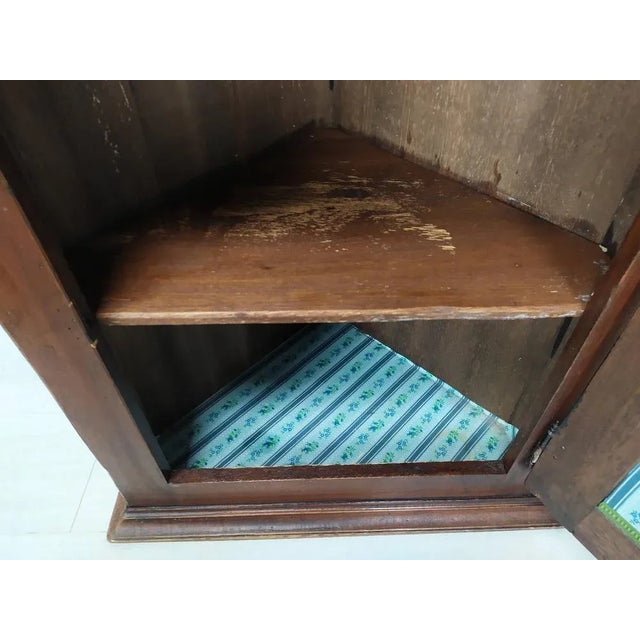 Rustic Walnut Corner Cabinet For Sale - Image 11 of 13