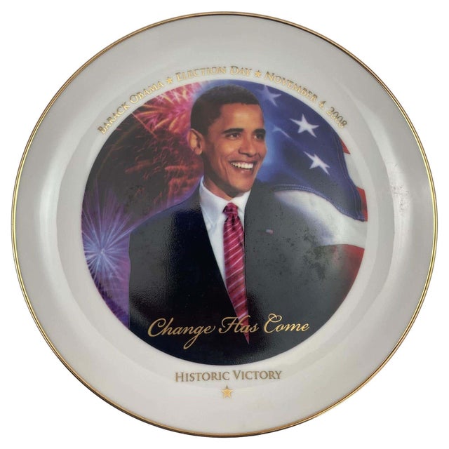 Historic Victory Limited Edition Commemorative Plate Obama. This Historic Victory Collectible Plate: Change Has Come....