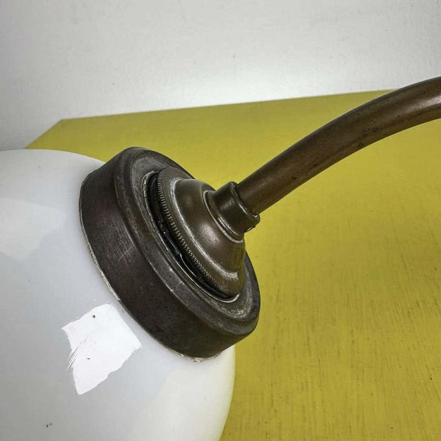 Vintage Wall Light in Opaline Glass For Sale - Image 4 of 9
