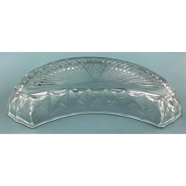 Mid 20th Century Vintage Val St. Lambert Imperial Clear Crystal Crescent Salad Plate For Sale - Image 5 of 7