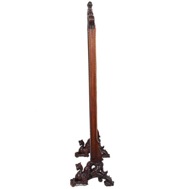 19th C Carved Walnut Fireplace Screen With Tapestry Chairish