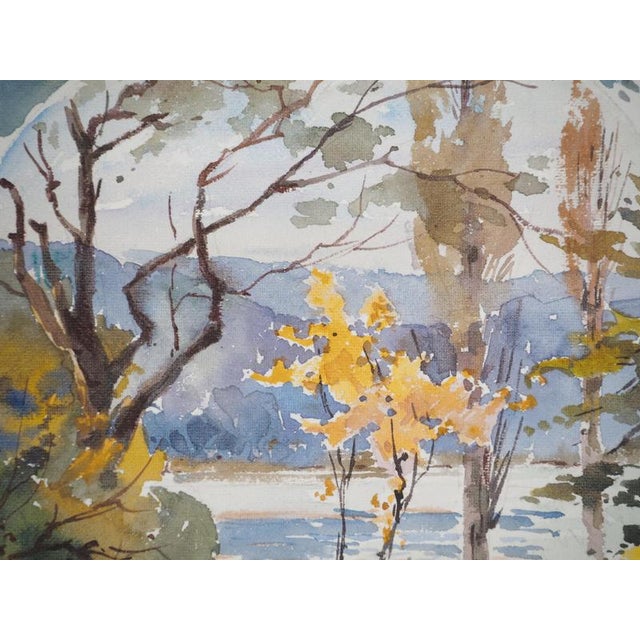 René Leverd, On the Banks of the Arve at Aïre, Watercolor For Sale - Image 6 of 8