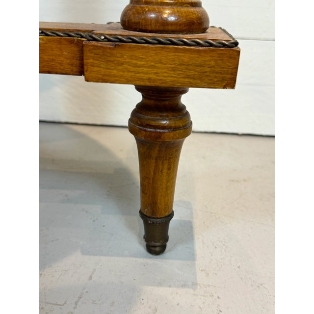 1940s Bronze Ormolu Mounted Oval Marquetry End or Side Table For Sale - Image 10 of 12