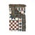 This folk art star woven throw blanket features alternating star and checkerboard blocks in navy blue, forest green,...