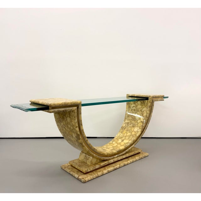 Cream Vintage Lacquered Smoke Dyed Console For Sale - Image 8 of 8