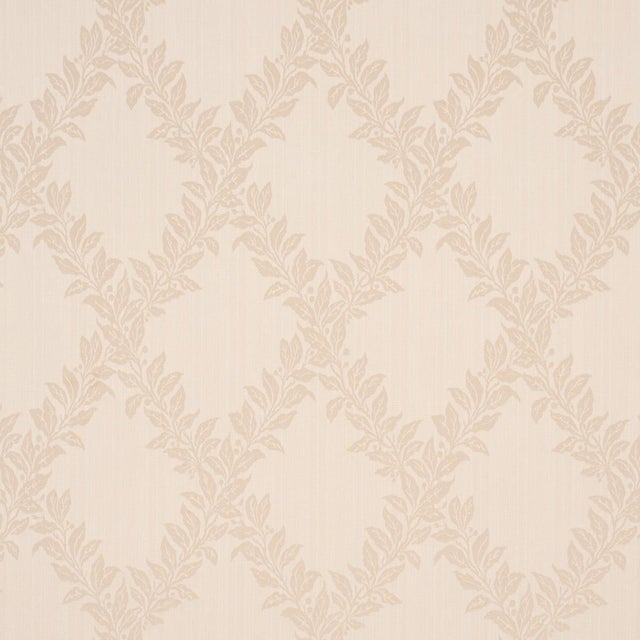 Schumacher Tyninghame Trellis Fabric In Ivory For Sale