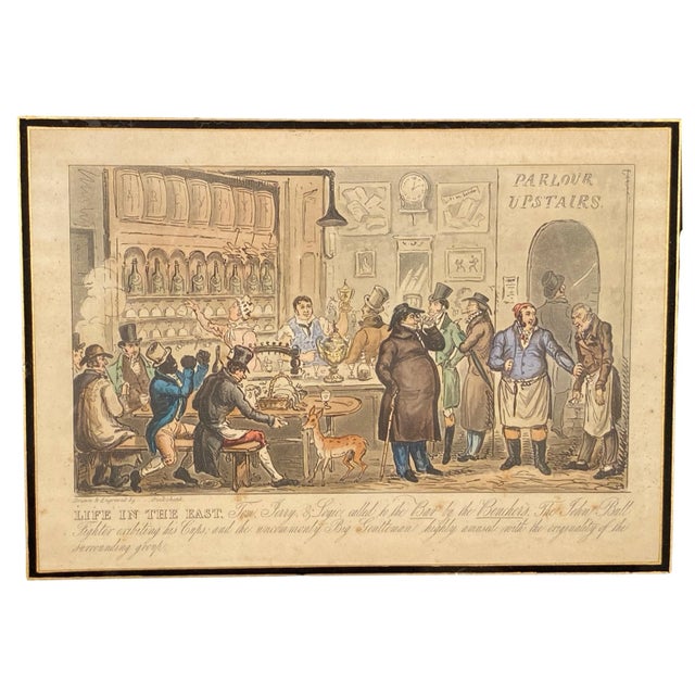 Sculpture Materials Early 19th Century Cruikshank Figurative Colored Etchings, Framed - a Pair For Sale - Image 7 of 10