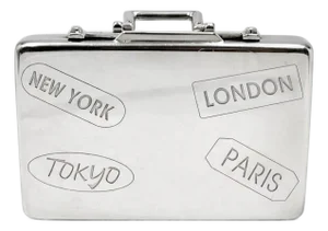 Mid 20th Century Vintage Asprey London Miniature Suitcase Sterling Silver Trinket Box Travel