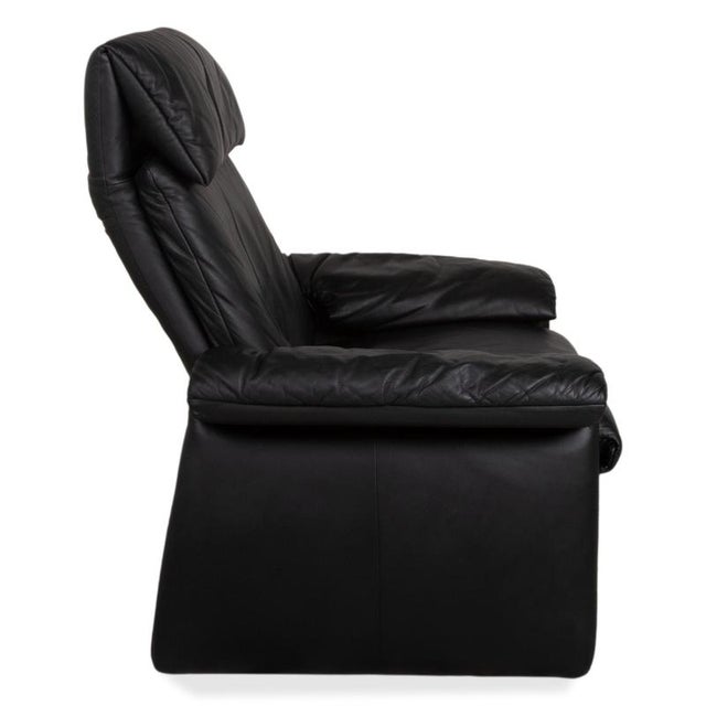 Lugano Leather Armchair in Black with Manual and Reclining Function from Erpo For Sale - Image 15 of 18