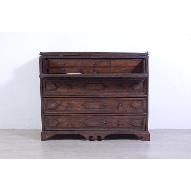 Brown Antique Canterano Chest of Drawers in Walnut, 1700s For Sale - Image 8 of 18
