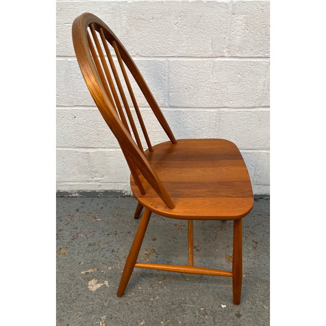 Brown Mid-Century Scandinavian Spindle-Back Dining Chairs by Kvist Møbler For Sale - Image 8 of 14
