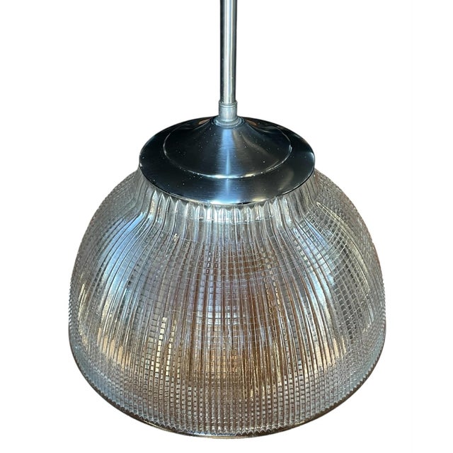 Vintage Halophane Pendant Light For Sale - Image 6 of 14