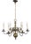 Small Dutch Six-Arm Bronze Chandelier For Sale
