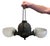 Victorian Late 19th-Early 20th C. Victorian Double Arm "The Angle Lamp Co. Ny" Ceiling Fixture Patinated & Copper Finished Surface For Sale - Image 3 of 12