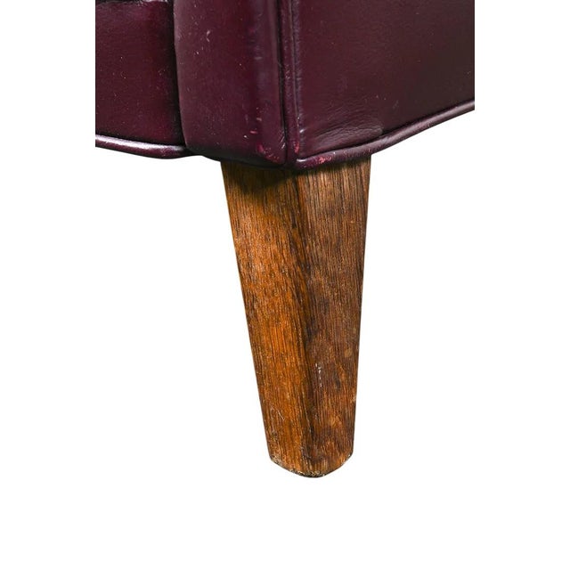 1950s Old School Tufted Leather Scandinavian Lounge Chair W Ottoman For Sale - Image 14 of 15