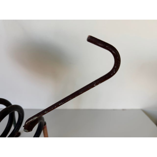 Vintage Handmade Folk Art Metal Cat Sculpture For Sale - Image 4 of 12