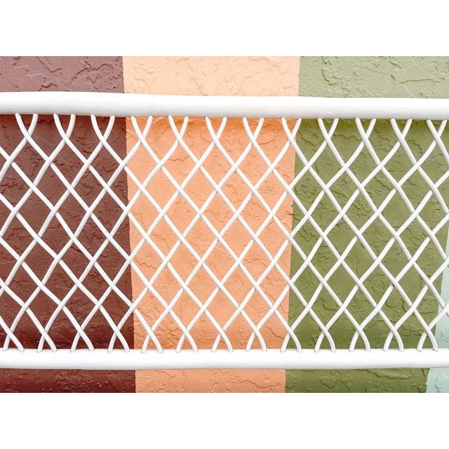 Wood Palm Beach Regency Lattice Love Rattan King Headboard For Sale - Image 7 of 11