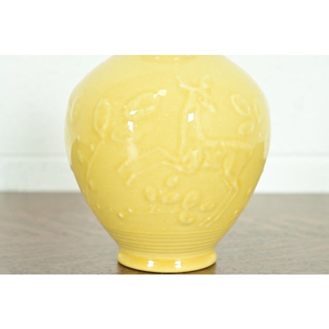 Yellow Rookwood Pottery Arts & Crafts Glazed Ceramic Art Pottery Vase, 1940 For Sale - Image 8 of 12