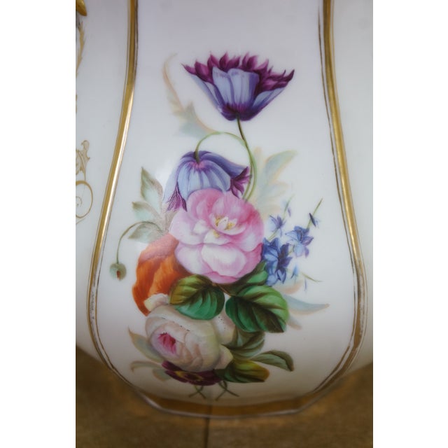 Late 19th Century Antique 19th Century Porcelain Scrolled Gold Floral Acanthus Serving Pitcher Jug For Sale - Image 5 of 12