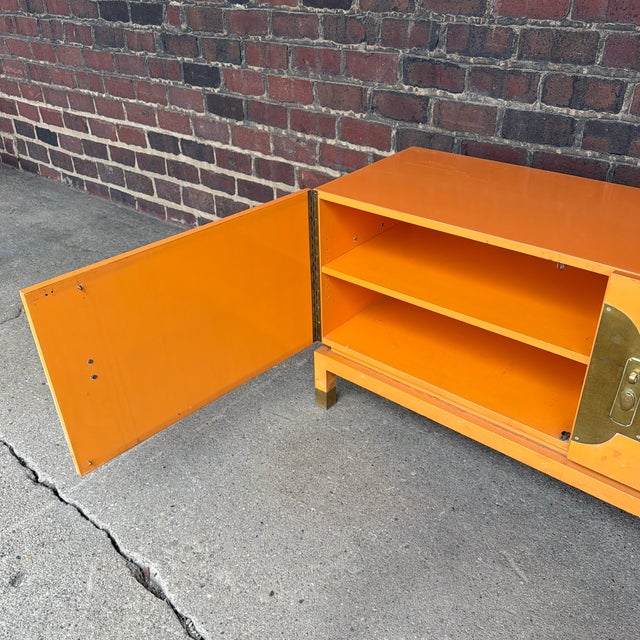 Mid-Century Modern Oriental Inspired Lacquered Credenza, Possibly Tommi Parzinger For Sale - Image 9 of 12