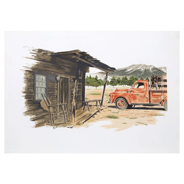 Henry Fonda, Red Truck, Lithograph For Sale